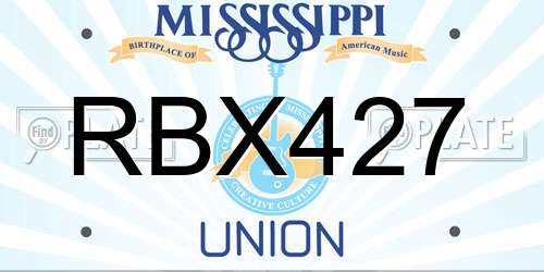 RBX427 Mississippi License Plate