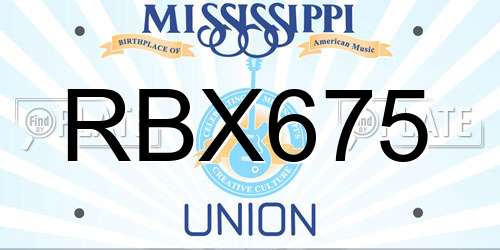 RBX675 Mississippi License Plate