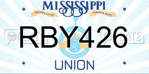 RBY426 Mississippi License Plate