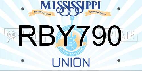 RBY790 Mississippi License Plate