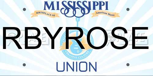 RBYROSE Mississippi License Plate