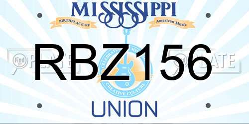 RBZ156 Mississippi License Plate