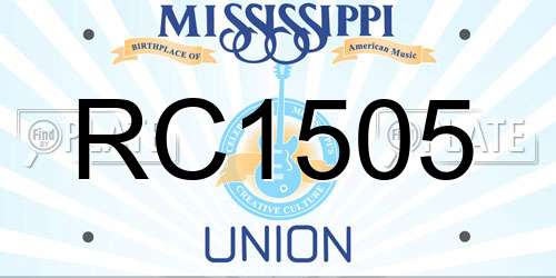 RC1505 Mississippi License Plate