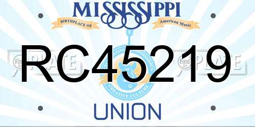 RC45219 Mississippi License Plate