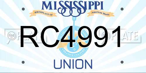 RC4991 Mississippi License Plate