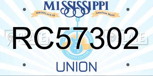 RC57302 Mississippi License Plate