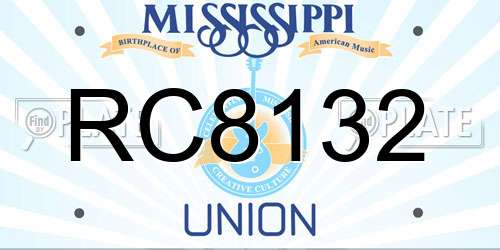 RC8132 Mississippi License Plate