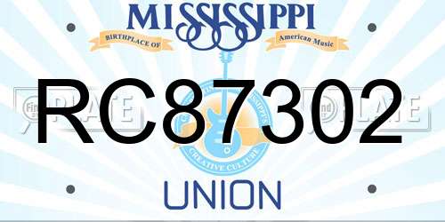 RC87302 Mississippi License Plate