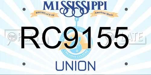 RC9155 Mississippi License Plate