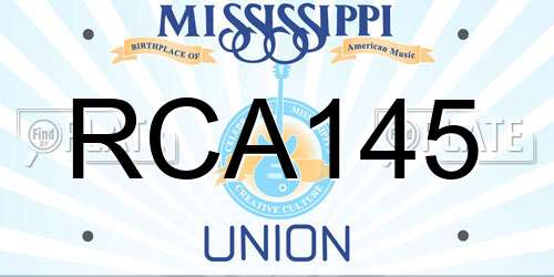 RCA145 Mississippi License Plate