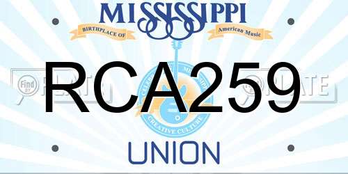 RCA259 Mississippi License Plate