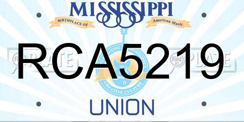 RCA5219 Mississippi License Plate