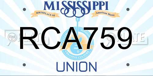 RCA759 Mississippi License Plate