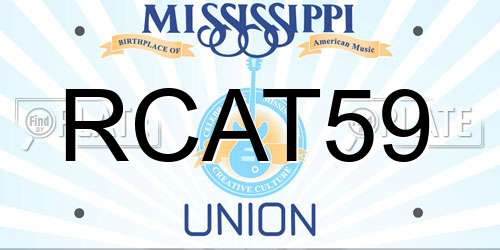 RCAT59 Mississippi License Plate