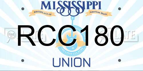 RCC180 Mississippi License Plate