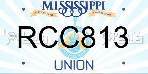 RCC813 Mississippi License Plate