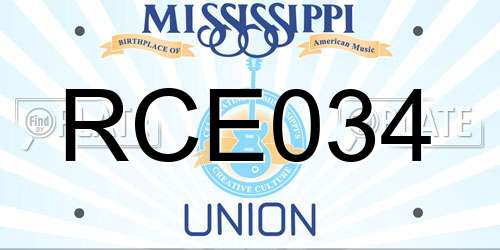 RCE034 Mississippi License Plate