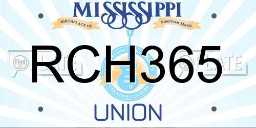 RCH365 Mississippi License Plate
