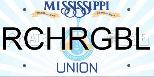 RCHRGBL Mississippi License Plate