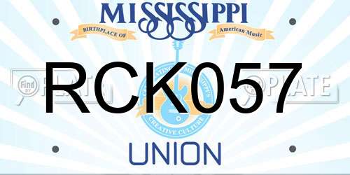 RCK057 Mississippi License Plate