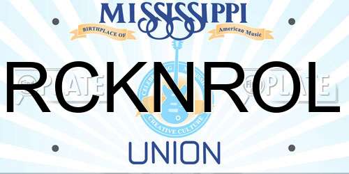 RCKNROL Mississippi License Plate