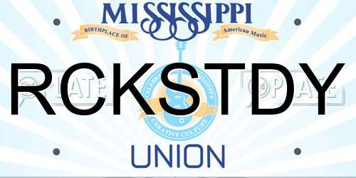 RCKSTDY Mississippi License Plate