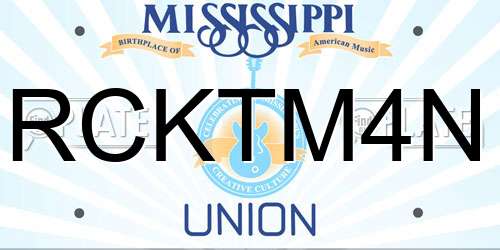 RCKTM4N Mississippi License Plate