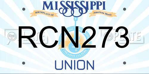 RCN273 Mississippi License Plate