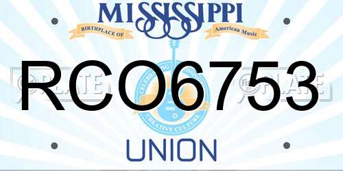 RCO6753 Mississippi License Plate