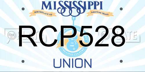 RCP528 Mississippi License Plate