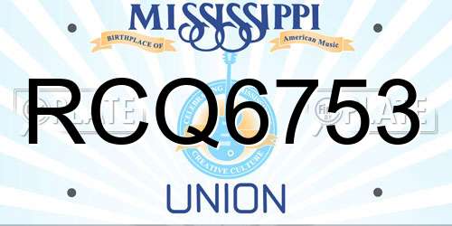 RCQ6753 Mississippi License Plate
