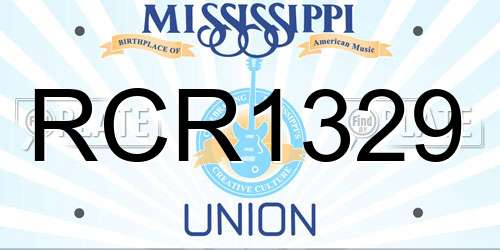 RCR1329 Mississippi License Plate