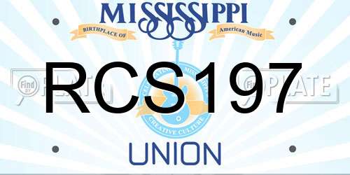 RCS197 Mississippi License Plate