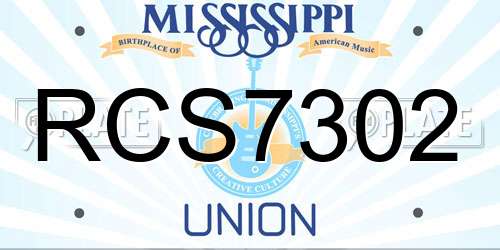 RCS7302 Mississippi License Plate