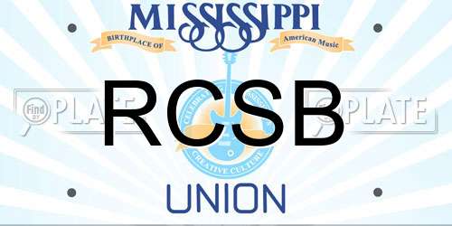 RCSB Mississippi License Plate