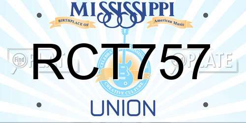 RCT757 Mississippi License Plate