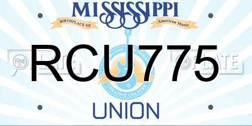 RCU775 Mississippi License Plate