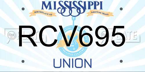 RCV695 Mississippi License Plate