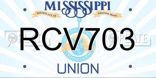 RCV703 Mississippi License Plate