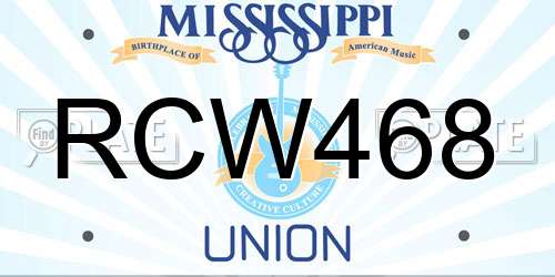 RCW468 Mississippi License Plate