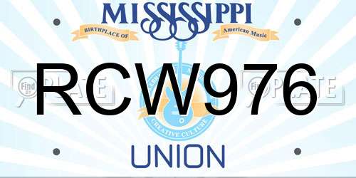RCW976 Mississippi License Plate