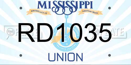 RD1035 Mississippi License Plate
