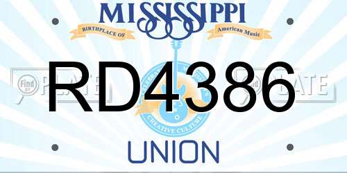 RD4386 Mississippi License Plate