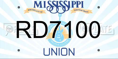 RD7100 Mississippi License Plate