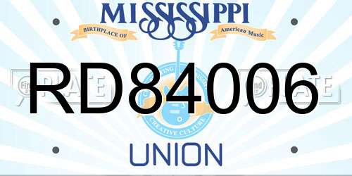RD84006 Mississippi License Plate