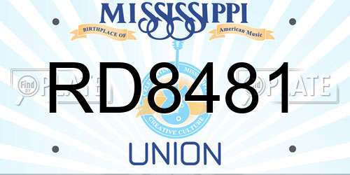 RD8481 Mississippi License Plate