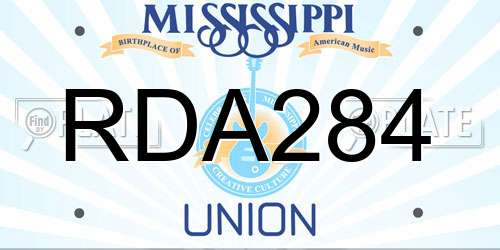 RDA284 Mississippi License Plate