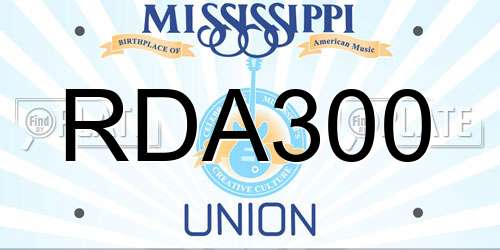 RDA300 Mississippi License Plate