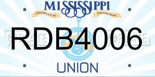 RDB4006 Mississippi License Plate