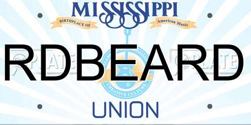 RDBEARD Mississippi License Plate